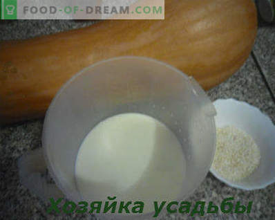 Cómo cocinar papillas de calabaza en leche, receta paso a paso con una foto