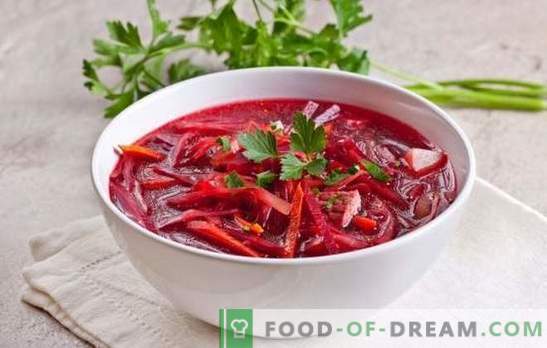 Cómo cocinar borscht magro: con champiñones, frijoles, espadín, kvas. Recetas de borscht magra - tomar nota!