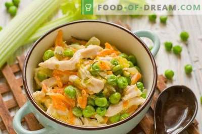 Chicken frittle with peas - vegetable stew in French