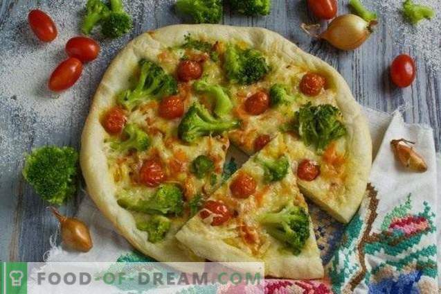 Pizza magra con brócoli y tofu