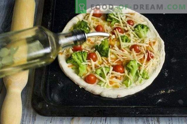 Pizza magra con brócoli y tofu