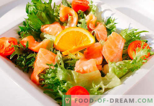 Ensalada con salmón - una selección de las mejores recetas. Cómo preparar de forma adecuada y deliciosa una ensalada con salmón.