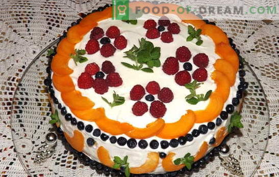 Torta de crema agria con fruta - ¡la felicidad de un diente dulce! Recetas de pastel de smetannyh con fruta: galleta, gelatina, sin hornear