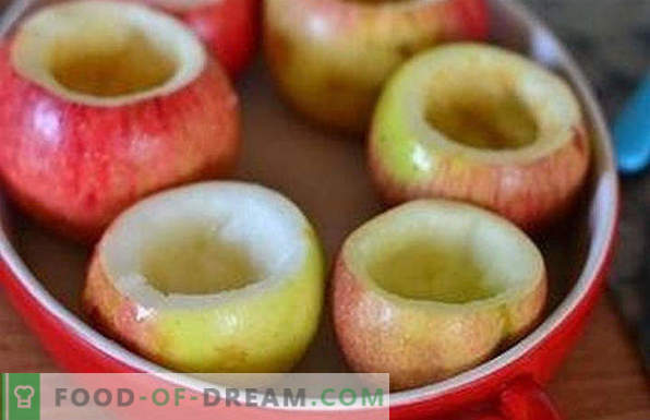 Cómo hornear manzanas en el microondas, con azúcar, para un niño, con queso cottage