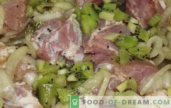Adobo para kiwi kebab: rápida y universalmente. Recetas de kiwi marinadas para cerdo, ternera, pollo, pescado