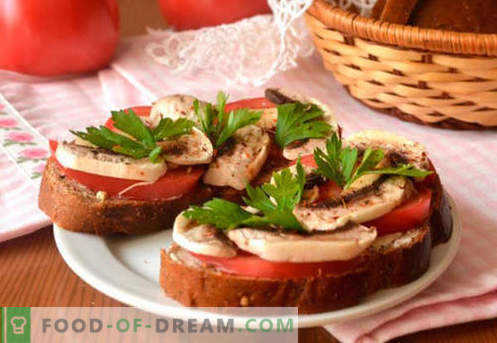 Los sándwiches de tomate son las mejores recetas. Cómo cocinar sándwiches de forma rápida y sabrosa con tomates.