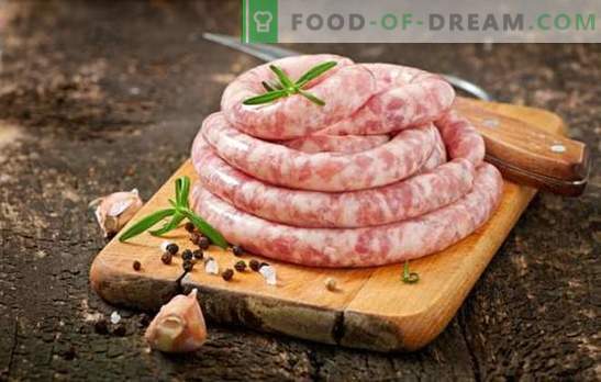 Embutidos caseros de cerdo y ternera: calidad y economía. Salchichas caseras de cerdo y ternera - ¡delicioso!