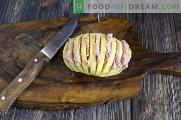 Patata armónica al horno con jamón