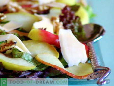 Las ensaladas con manzanas son las mejores recetas. Cómo preparar adecuadamente una ensalada con manzanas.