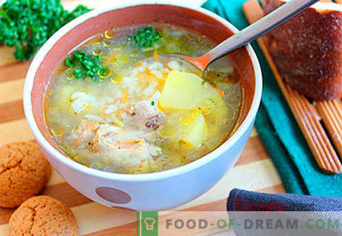 Sopa de caldo de pollo - las mejores recetas. Cómo cocinar adecuadamente y sabrosa la sopa en caldo de pollo.