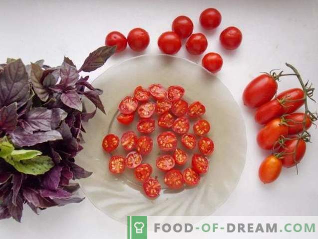 Focaccia con tomates cherry y albahaca