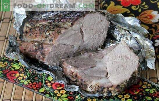 Cuello de cerdo en el horno en papel de aluminio - para gourmets reales. Variantes de cuello de cerdo al horno en papel aluminio con verduras, champiñones, ciruelas pasas