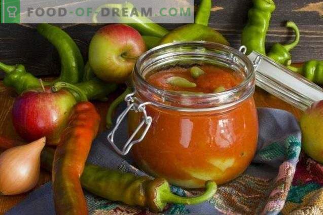 Pimiento verde picante en relleno de manzana y tomate
