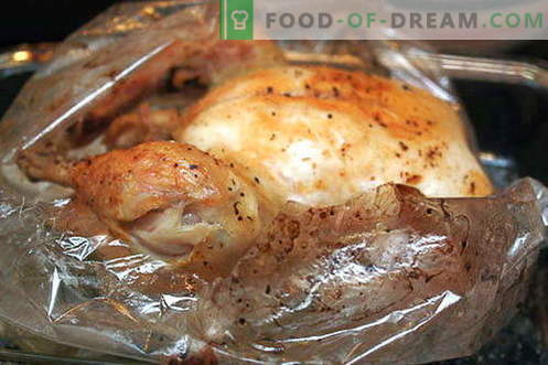 Hähnchen im Ärmel - die besten Rezepte. Wie man richtig und lecker Hühnerhülse zum Backen kocht.