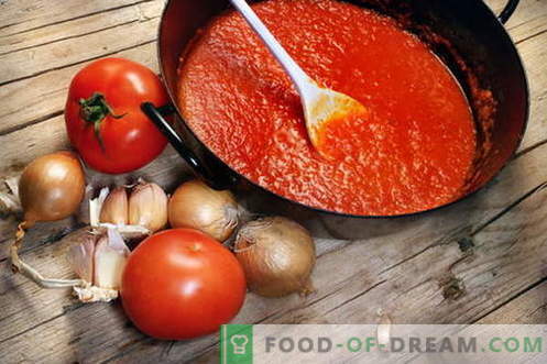 Salsa de tomate - las mejores recetas. Cómo cocinar adecuadamente y cocinar la salsa de tomate.