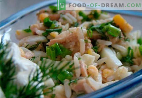 Ensalada de bacalao - recetas de cocina probadas. Cómo cocinar una ensalada de bacalao.