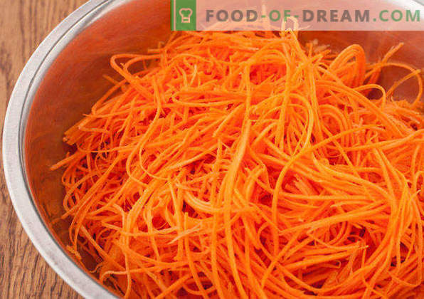 Zanahoria coreana, recetas en casa con pollo, con aderezo listo, para el invierno