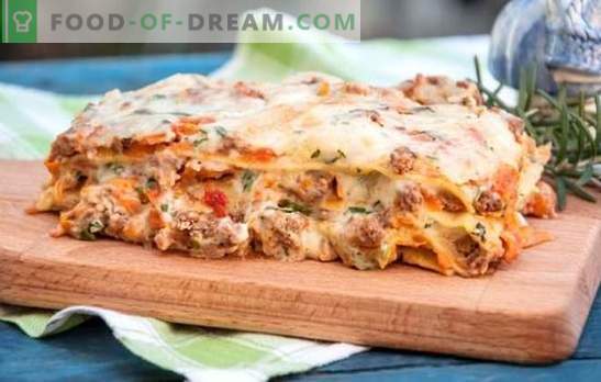 Lasagna con Salsa Bechamel - Cazuela Italiana! Recetas de lasaña con salsa bechamel y carne picada, champiñones, tomates, jamón