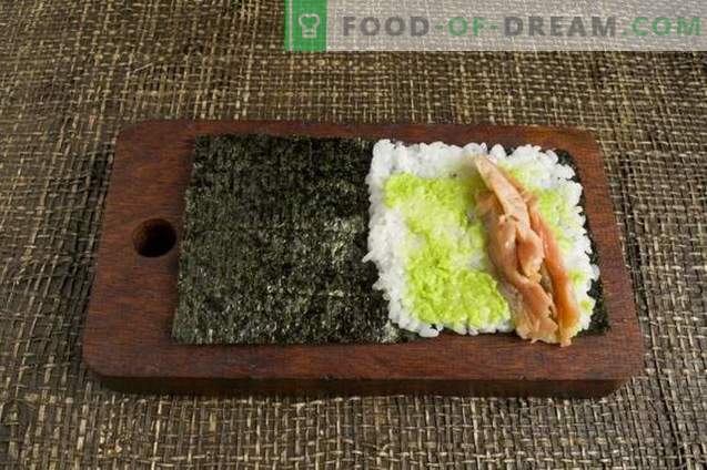 Sushi Temaki con aguacate y trucha
