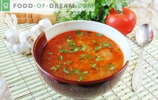 Sopa de Cuaresma Kharcho - ¡sabroso y sin carne! Recetas con sabor a sopa magra kharcho con arroz, tomates, adzhika, albahaca, nueces