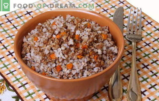 Trigo sarraceno con zanahorias - papilla inteligente! Recetas para cocinar trigo sarraceno con zanahorias y cebollas, tomates, champiñones, pollo, huevos