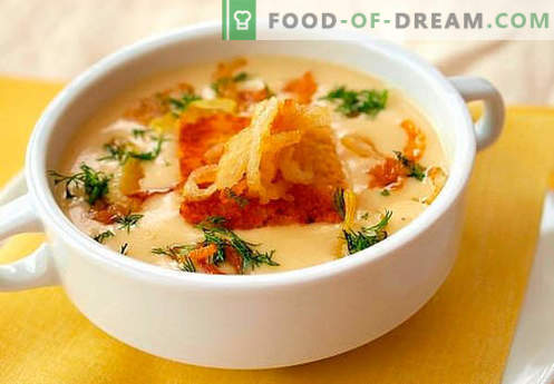 Sopa de crema de queso - las mejores recetas. Cómo cocinar adecuadamente y sabrosa sopa de queso.