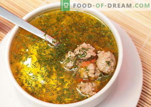 Sopa de albóndigas - las mejores recetas. Cómo cocinar correctamente y cocinar la sopa con albóndigas.