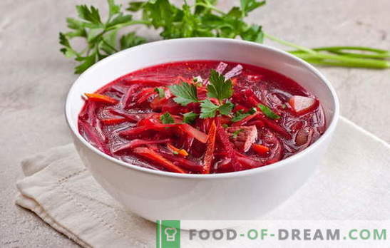 Borsch sin carne: ¡para el ayuno, la dieta y el vegetarianismo! Las mejores recetas de borscht sin carne con frijoles, champiñones, lentejas, chucrut