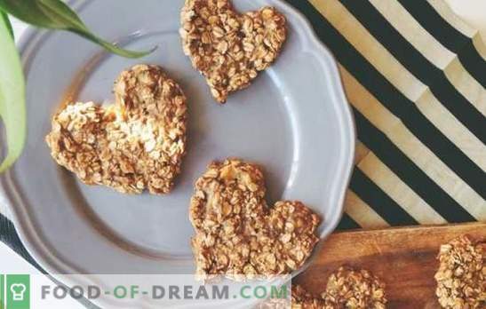 Galletas de avena de avena arrollada: un postre saludable. Variantes de galletas de avena de avena arrollada con jengibre, plátano, miel, frutas secas