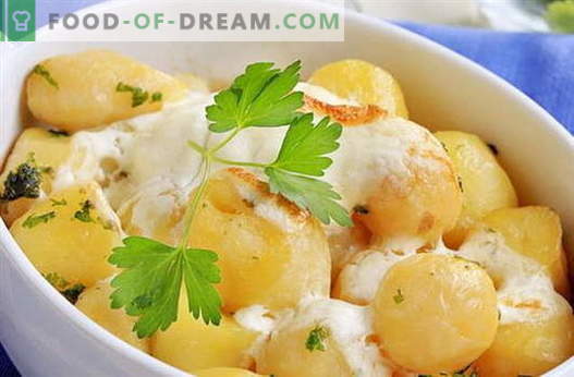 Patatas en crema agria - las mejores recetas. Cómo cocinar correctamente y sabroso las patatas en crema agria.