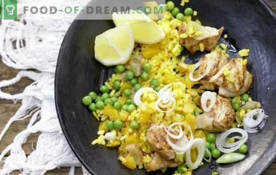 Paella con pollo - los secretos de un plato gourmet. Complementamos la paella de pollo con mariscos, frijoles, verduras