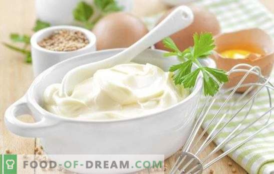 La mayonesa con leche es una salsa popular de la cocina francesa. Diferentes mayonesa en leche: con huevos, almidón, harina y mostaza