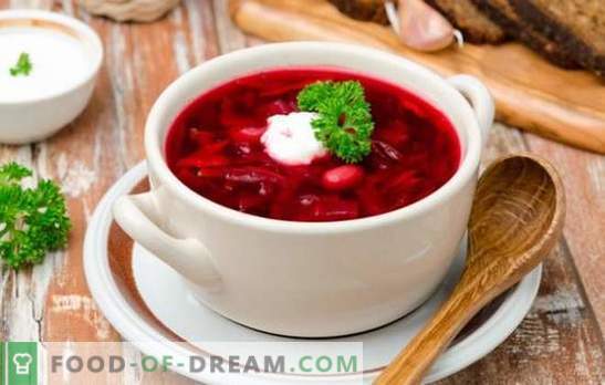 Borsch con remolacha fresca - ¡la cena será brillante! Recetas de diferentes borscht con remolacha fresca para un menú apetitoso