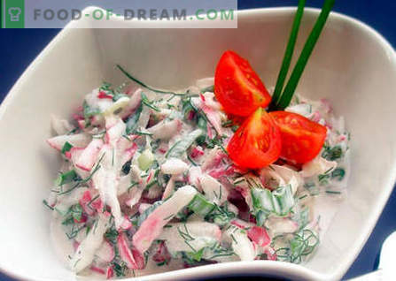 Ensalada de rábano - las mejores recetas. Cómo cocinar correctamente y sabroso cocinar la ensalada de rábanos.