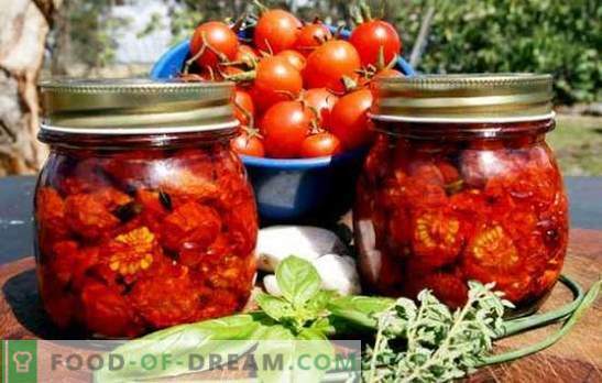 Tomates secos para el invierno - ¡lo máximo! Métodos simples y asequibles de almacenamiento de tomates secos para el invierno