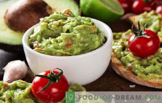 Salsa de aguacate Guacamole: ¡Recetas para suplementos mexicanos! Recetas de salsa de guacamole de aguacate nuevas y clásicas, bocadillos con ella