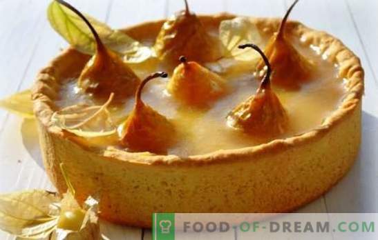 Tartas de pera - un fragante postre de otoño. Hornear de varias masas, con aditivos originales - pasteles caseros con peras