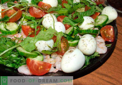 Ensalada de huevo de codorniz: una selección de las mejores recetas. Cómo cocinar correctamente y sabroso cocinar una ensalada con huevos de codorniz.