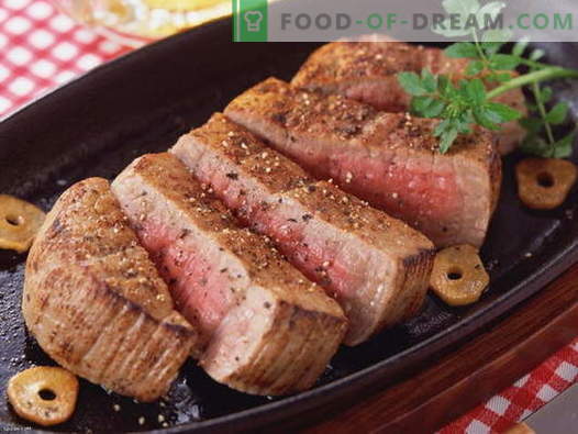 Carne en la sartén - las mejores recetas. Cómo cocinar correctamente y sabroso cocinar carne en una sartén.