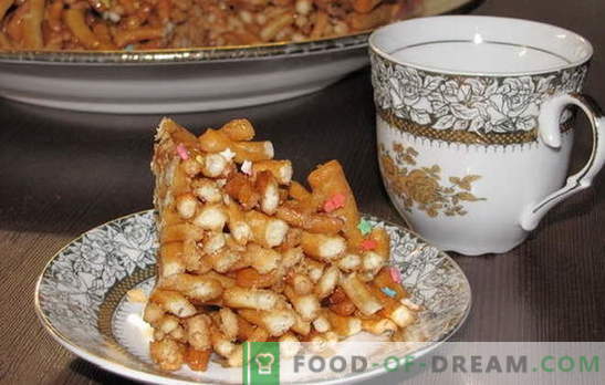 Este chak-chak es una receta en casa. Todos los trucos y secretos de cocinar miel hogar chak-chak