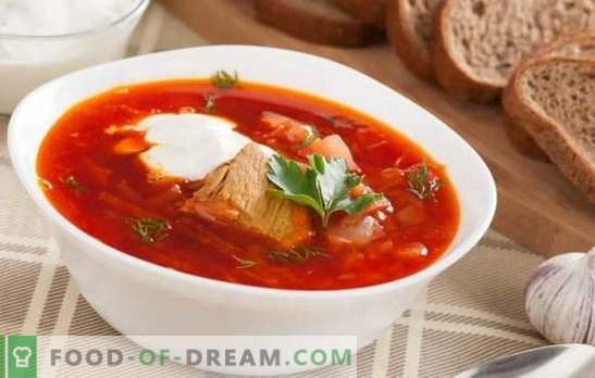 Borsch con cerdo - ¡es especial para cada anfitriona! Recetas de sopa rica, espesa y nutritiva con carne de cerdo