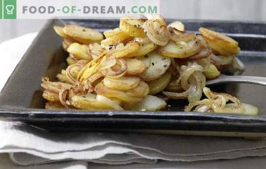 Patatas fritas con cebolla - ¡eternas! Recetas de patatas fritas con cebolla, champiñones, carne, hígado, tocino