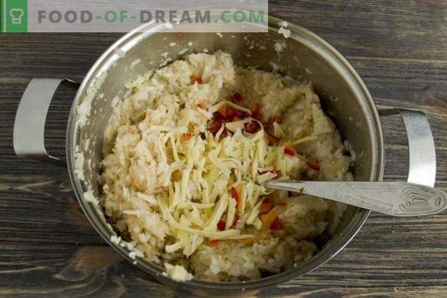 Rollos de repollo en el horno con arroz y pollo en salsa de tomate