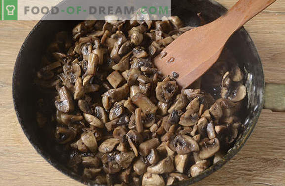Funghi fritti con cipolle: la giusta tecnologia di cottura. Ricetta passo-passo per cucinare funghi champignons con cipolle