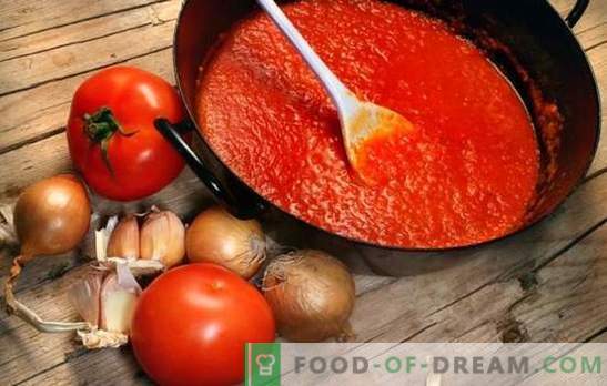 Salsas de tomate para el invierno: de ketchup georgiano a adjika de Crimea. Preparamos salsas de tomate caseras para el invierno