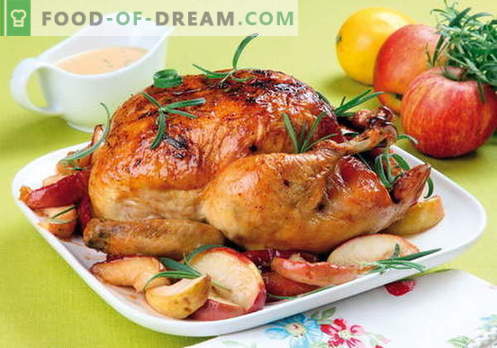 Pollo con manzanas - las mejores recetas. Cómo apropiadamente y sabroso pollo con manzanas.