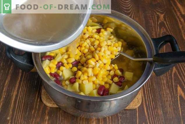 Sopa mexicana con maíz y frijoles - simple y asequible