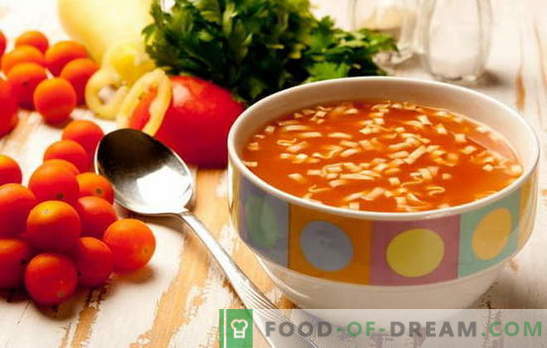 Cocinar sopas bajas en grasa: recetas de diferentes productos para diferentes porciones. Sopas bajas en grasa: vegetales, pescado, con albóndigas