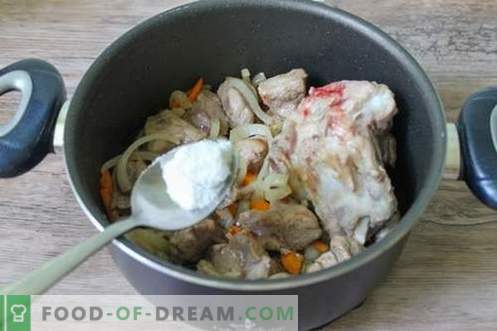 Shurpa de cerdo - un primer plato abundante y rico