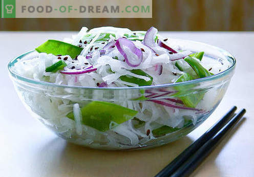 Ensaladas Daikon - cinco mejores recetas. Cómo cocinar adecuadamente y sabrosas ensaladas de daikon.